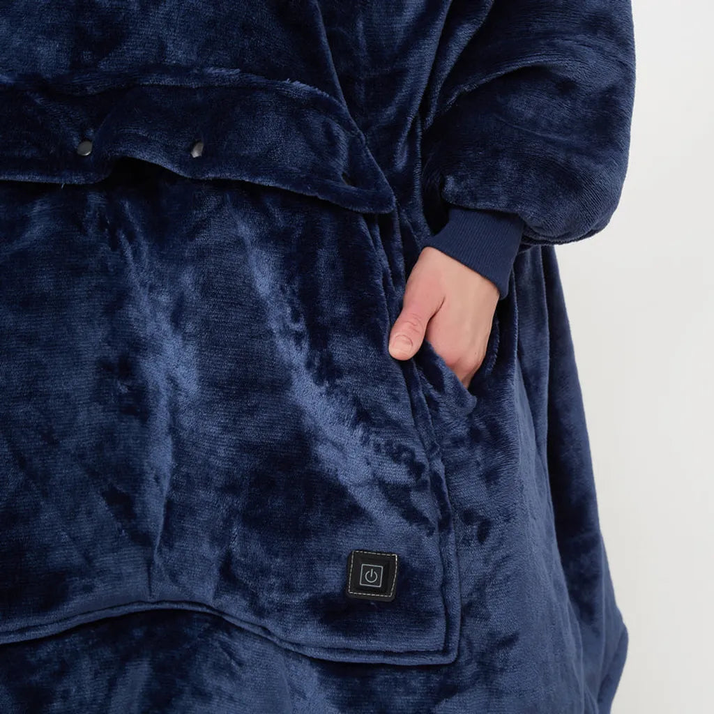 USB Heated Cozy Warm Blanket Hoodie With Pet Pocket