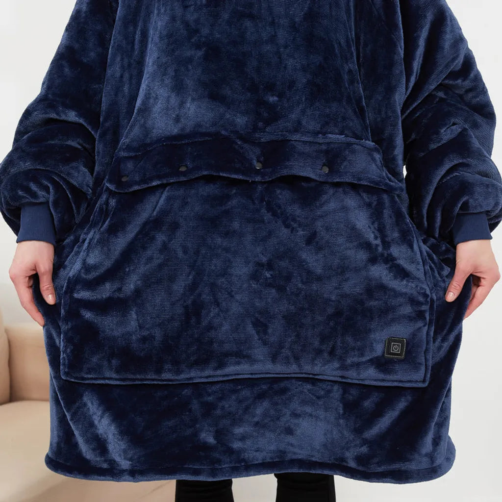 USB Heated Cozy Warm Blanket Hoodie With Pet Pocket
