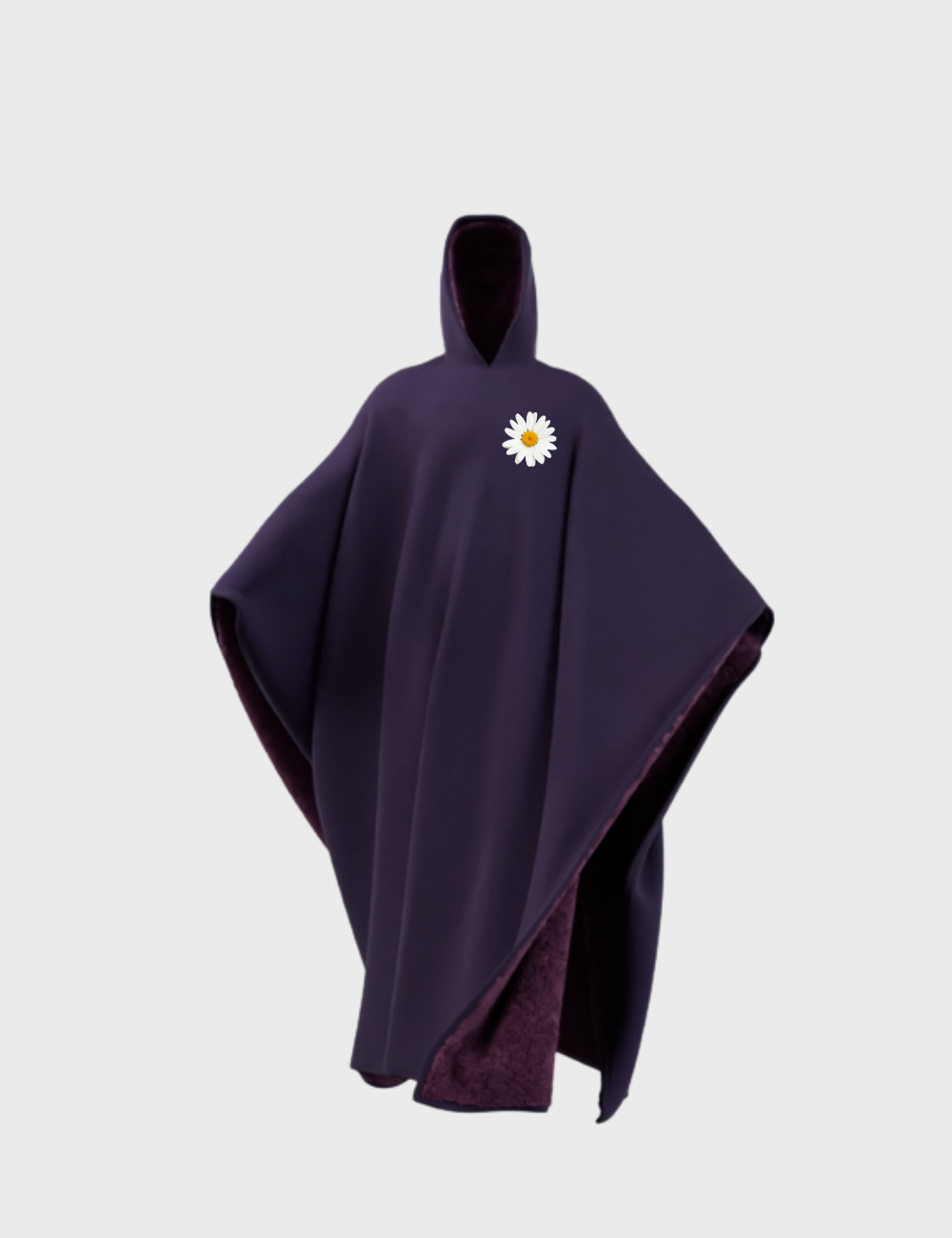 Cozy Warm SnugCloak-Midnight Plum-Daisy Print Style