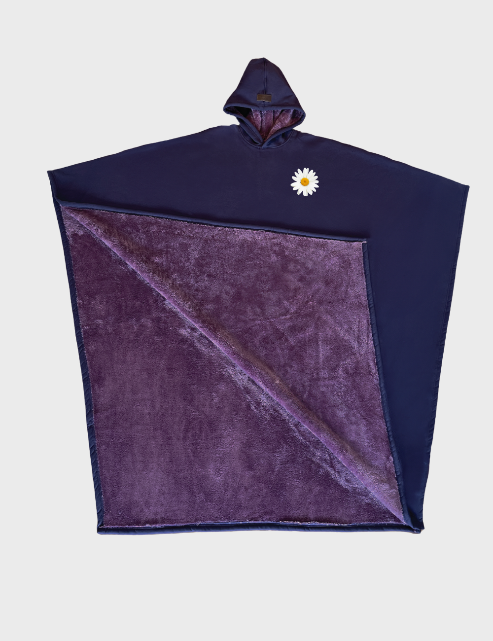 Cozy Warm SnugCloak-Midnight Plum-Daisy Print Style